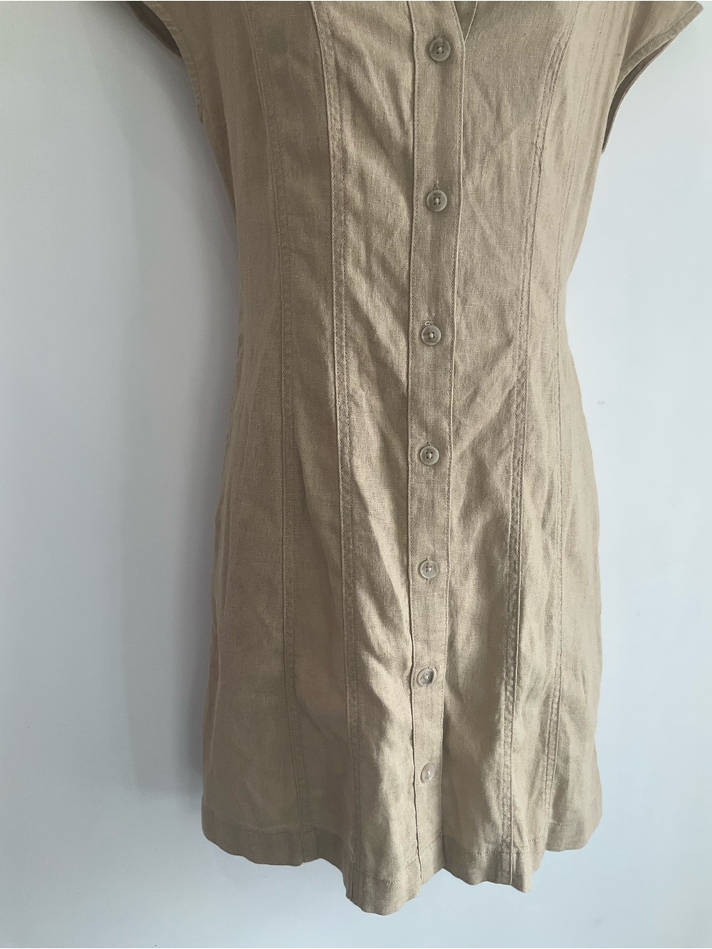 Universal Thread Tan Button-Up Mini Dress - Picture 3 of 5